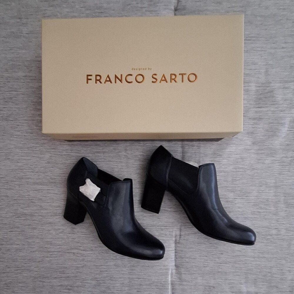 Franco Sarto Black Buckle Booties